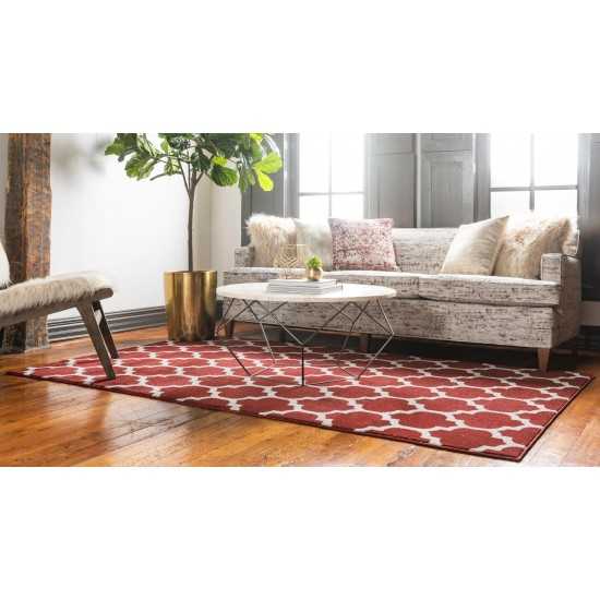 Rug Unique Loom Trellis Red Rectangular 6' 0 x 9' 0