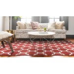 Rug Unique Loom Trellis Red Rectangular 6' 0 x 9' 0