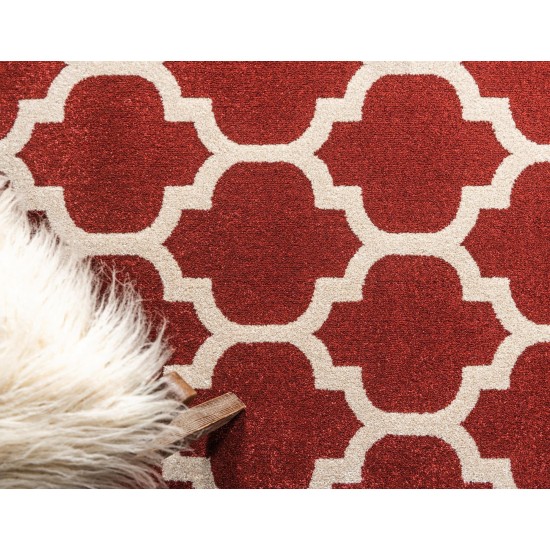 Rug Unique Loom Trellis Red Rectangular 6' 0 x 9' 0