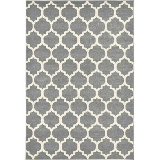 Rug Unique Loom Trellis Gray Rectangular 6' 0 x 9' 0