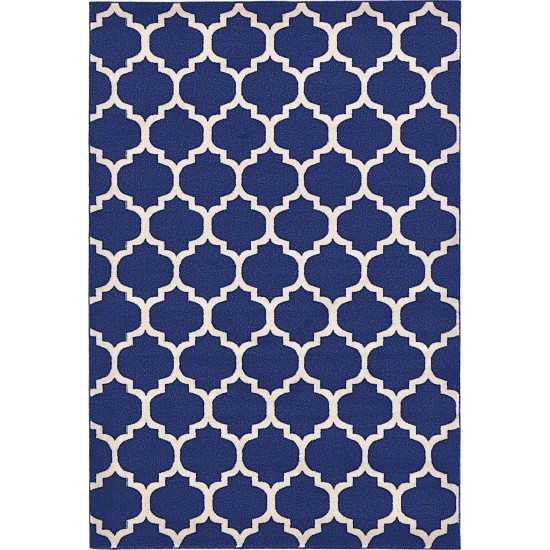 Rug Unique Loom Trellis Navy Blue Rectangular 6' 0 x 9' 0