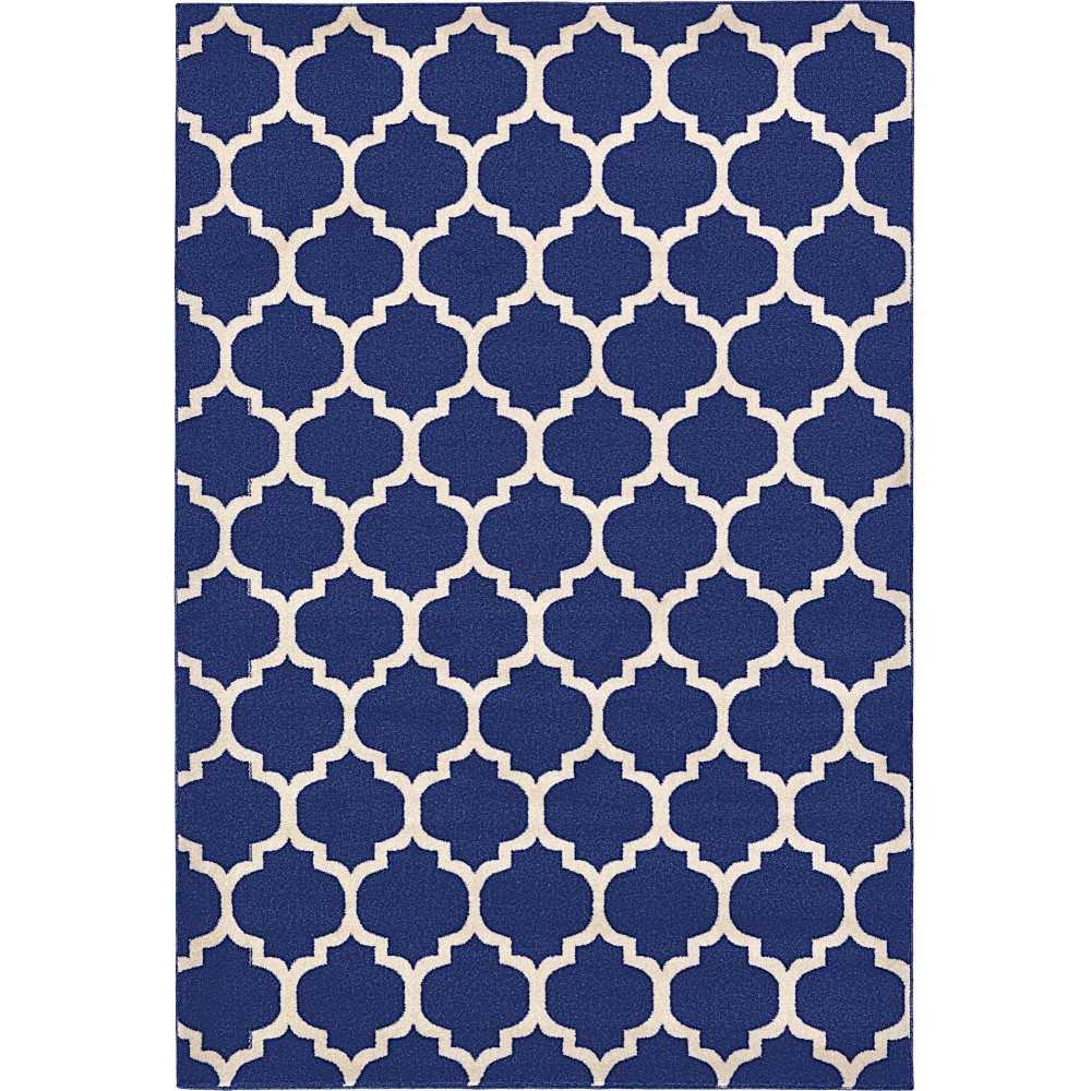 Rug Unique Loom Trellis Navy Blue Rectangular 6' 0 x 9' 0 Rug Unique Loom Trellis Navy Blue Rectangular 6' 0 x 9' 0