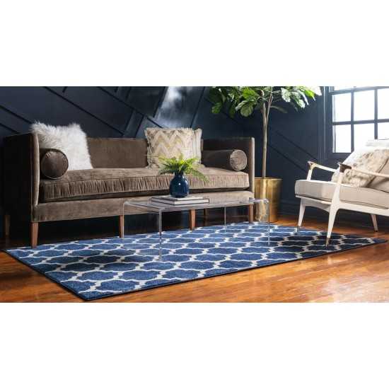 Rug Unique Loom Trellis Navy Blue Rectangular 6' 0 x 9' 0
