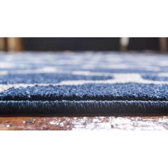 Rug Unique Loom Trellis Navy Blue Rectangular 6' 0 x 9' 0