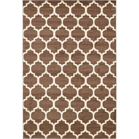 Rug Unique Loom Trellis Brown/Beige Rectangular 6' 0 x 9' 0