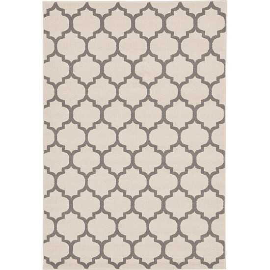 Rug Unique Loom Trellis Beige/Gray Rectangular 6' 0 x 9' 0