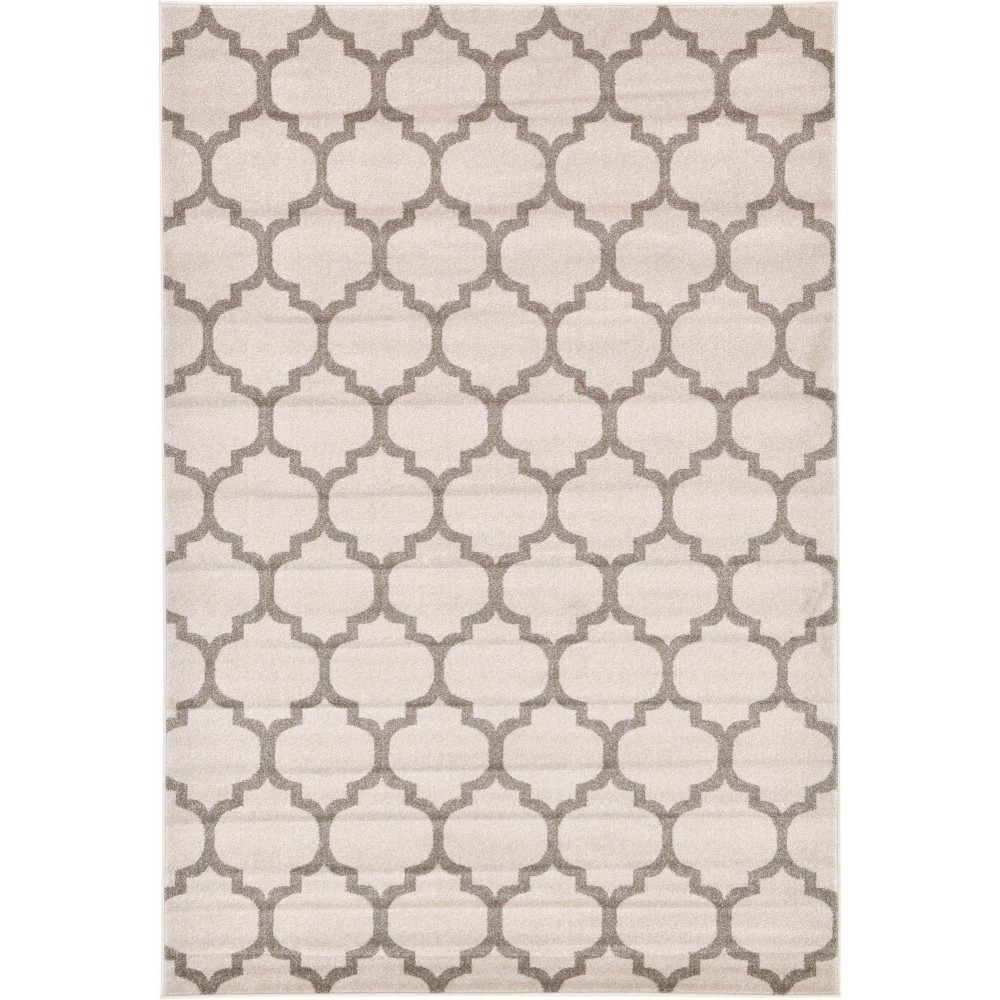 Rug Unique Loom Trellis Beige/Light Brown Rectangular 6' 0 x 9' 0