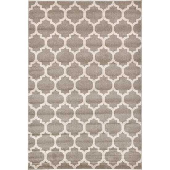 Rug Unique Loom Trellis Light Brown Rectangular 6' 0 x 9' 0