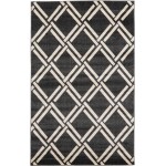 Rug Unique Loom Trellis Black Rectangular 5' 0 x 8' 0