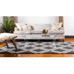 Rug Unique Loom Trellis Black Rectangular 5' 0 x 8' 0