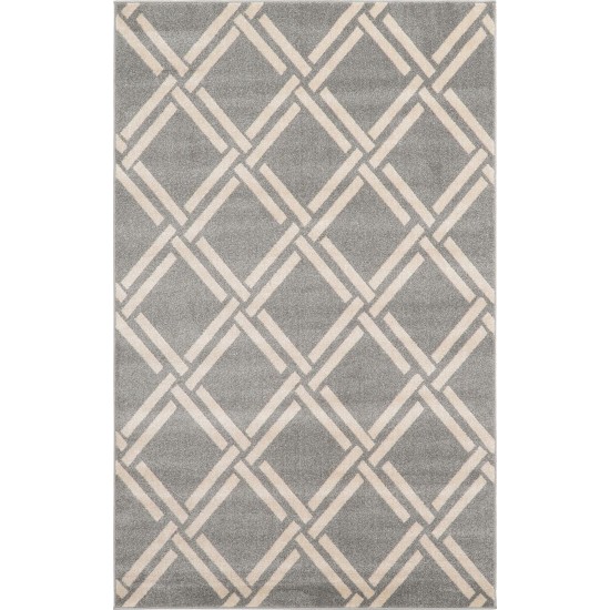 Rug Unique Loom Trellis Gray Rectangular 5' 0 x 8' 0