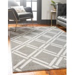 Rug Unique Loom Trellis Gray Rectangular 5' 0 x 8' 0
