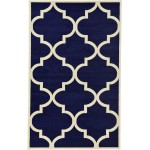 Rug Unique Loom Trellis Navy Blue Rectangular 5' 0 x 8' 0