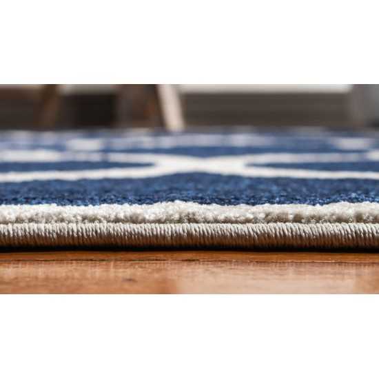 Rug Unique Loom Trellis Navy Blue Rectangular 5' 0 x 8' 0