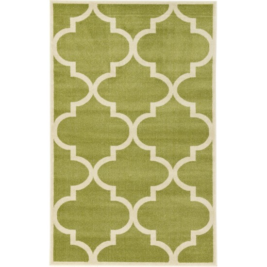 Rug Unique Loom Trellis Green Rectangular 5' 0 x 8' 0