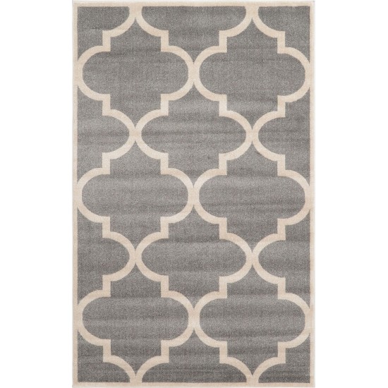 Rug Unique Loom Trellis Gray Rectangular 5' 0 x 8' 0