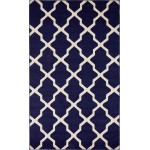 Rug Unique Loom Trellis Navy Blue Rectangular 5' 0 x 8' 0