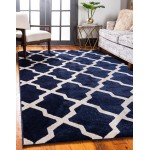 Rug Unique Loom Trellis Navy Blue Rectangular 5' 0 x 8' 0