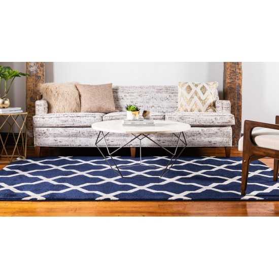 Rug Unique Loom Trellis Navy Blue Rectangular 5' 0 x 8' 0