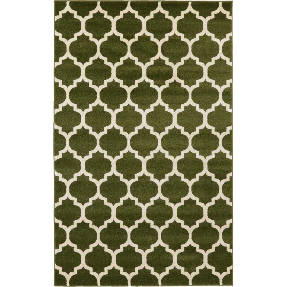 Rug Unique Loom Trellis Dark Green Rectangular 5' 0 x 8' 0 Rug Unique Loom Trellis Dark Green Rectangular 5' 0 x 8' 0