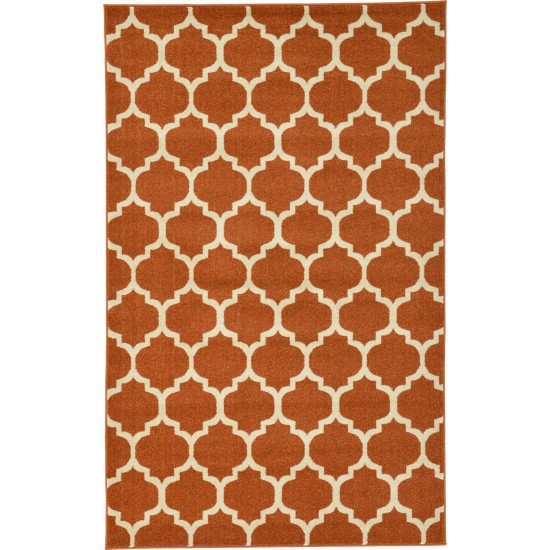 Rug Unique Loom Trellis Terracotta Rectangular 5' 0 x 8' 0