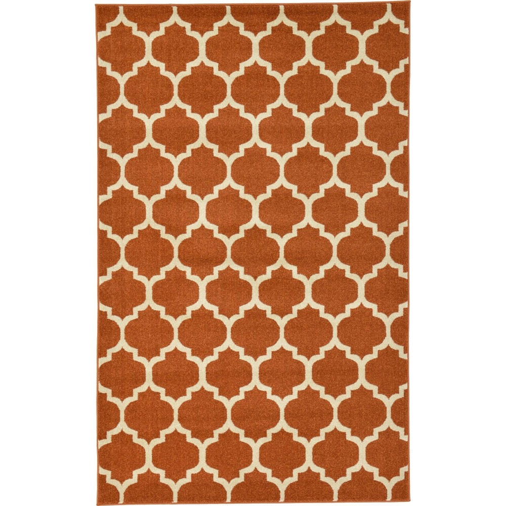 Rug Unique Loom Trellis Terracotta Rectangular 5' 0 x 8' 0