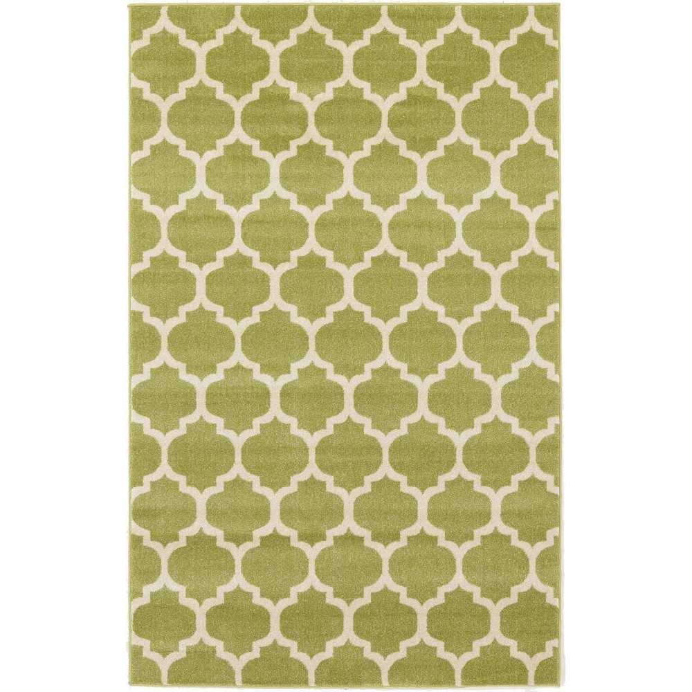 Rug Unique Loom Trellis Green Rectangular 5' 0 x 8' 0