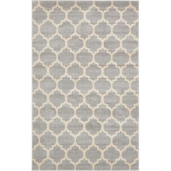 Rug Unique Loom Trellis Light Gray Rectangular 5' 0 x 8' 0