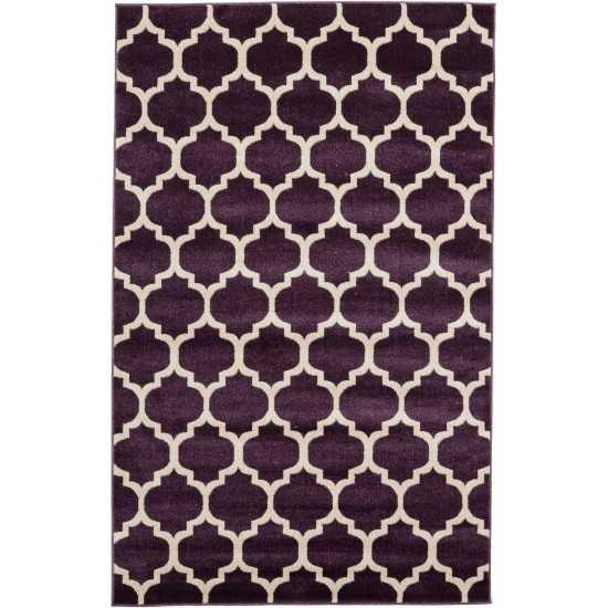 Rug Unique Loom Trellis Dark Purple Rectangular 5' 0 x 8' 0