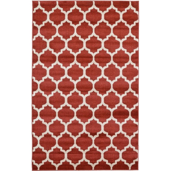 Rug Unique Loom Trellis Red Rectangular 5' 0 x 8' 0