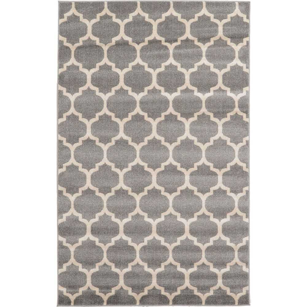 Rug Unique Loom Trellis Gray Rectangular 5' 0 x 8' 0