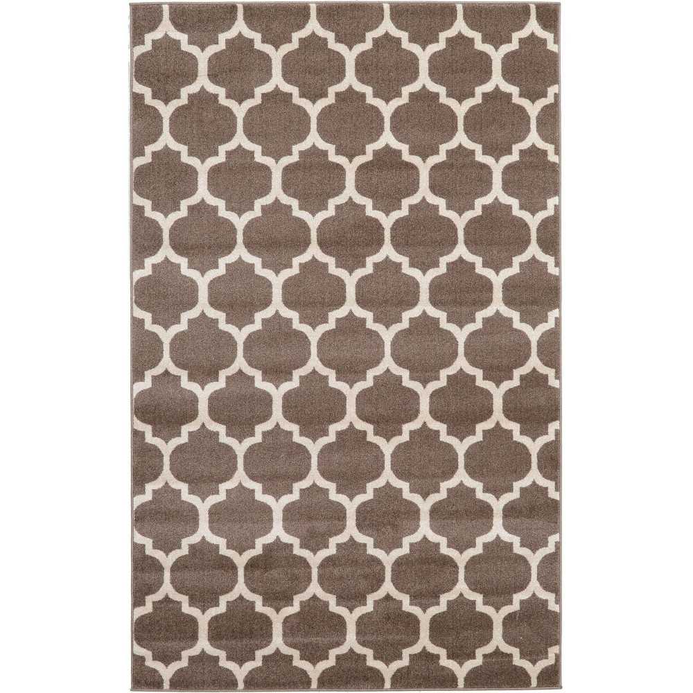 Rug Unique Loom Trellis Brown/Beige Rectangular 5' 0 x 8' 0