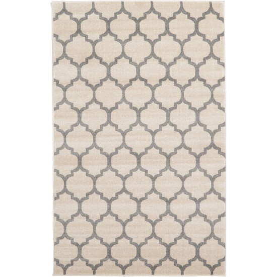 Rug Unique Loom Trellis Beige/Gray Rectangular 5' 0 x 8' 0