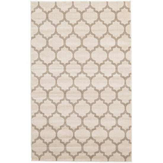 Rug Unique Loom Trellis Beige/Light Brown Rectangular 5' 0 x 8' 0