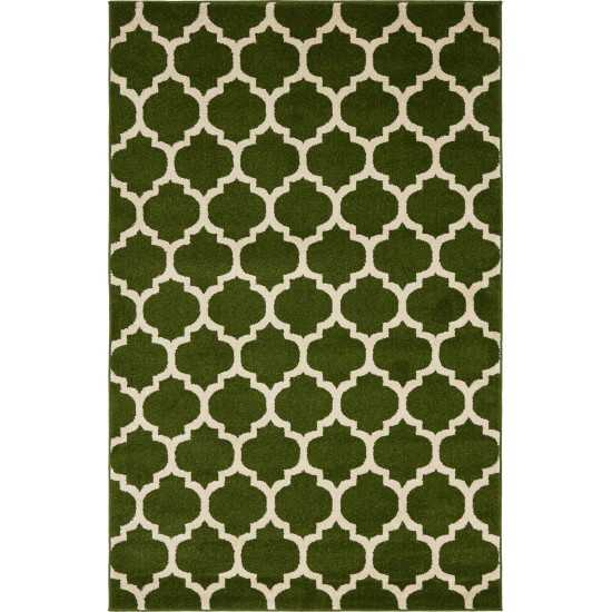 Rug Unique Loom Trellis Dark Green Rectangular 4' 0 x 6' 0