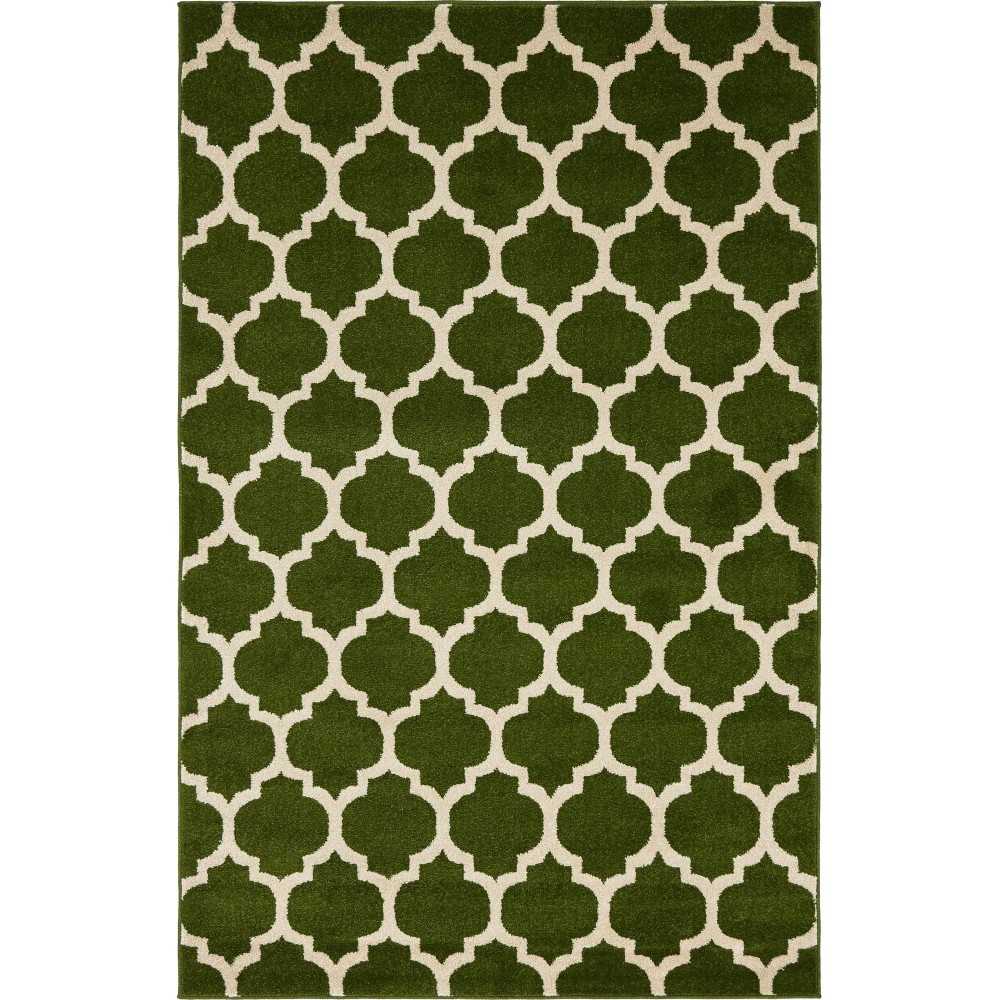 Rug Unique Loom Trellis Dark Green Rectangular 4' 0 x 6' 0