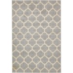 Rug Unique Loom Trellis Light Gray Rectangular 4' 0 x 6' 0