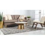 Rug Unique Loom Trellis Light Gray Rectangular 4' 0 x 6' 0