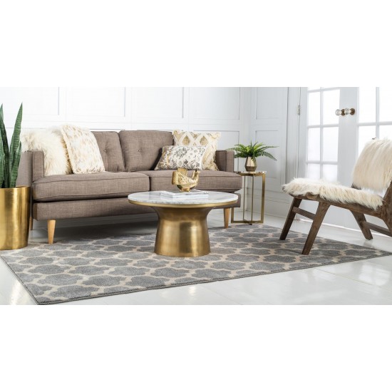 Rug Unique Loom Trellis Light Gray Rectangular 4' 0 x 6' 0