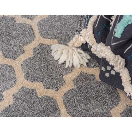 Rug Unique Loom Trellis Light Gray Rectangular 4' 0 x 6' 0