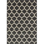 Rug Unique Loom Trellis Black Rectangular 4' 0 x 6' 0