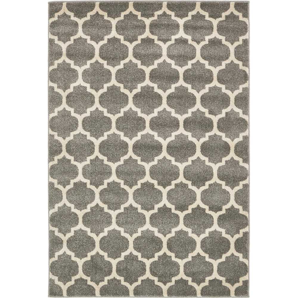 Rug Unique Loom Trellis Gray Rectangular 4' 0 x 6' 0 Rug Unique Loom Trellis Gray Rectangular 4' 0 x 6' 0