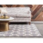 Rug Unique Loom Trellis Gray Rectangular 4' 0 x 6' 0