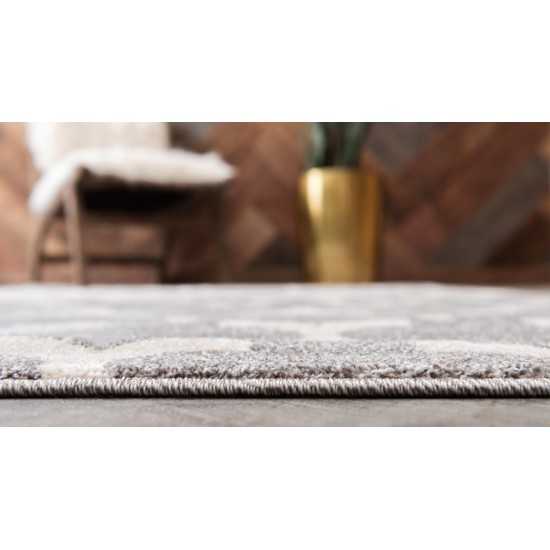 Rug Unique Loom Trellis Gray Rectangular 4' 0 x 6' 0