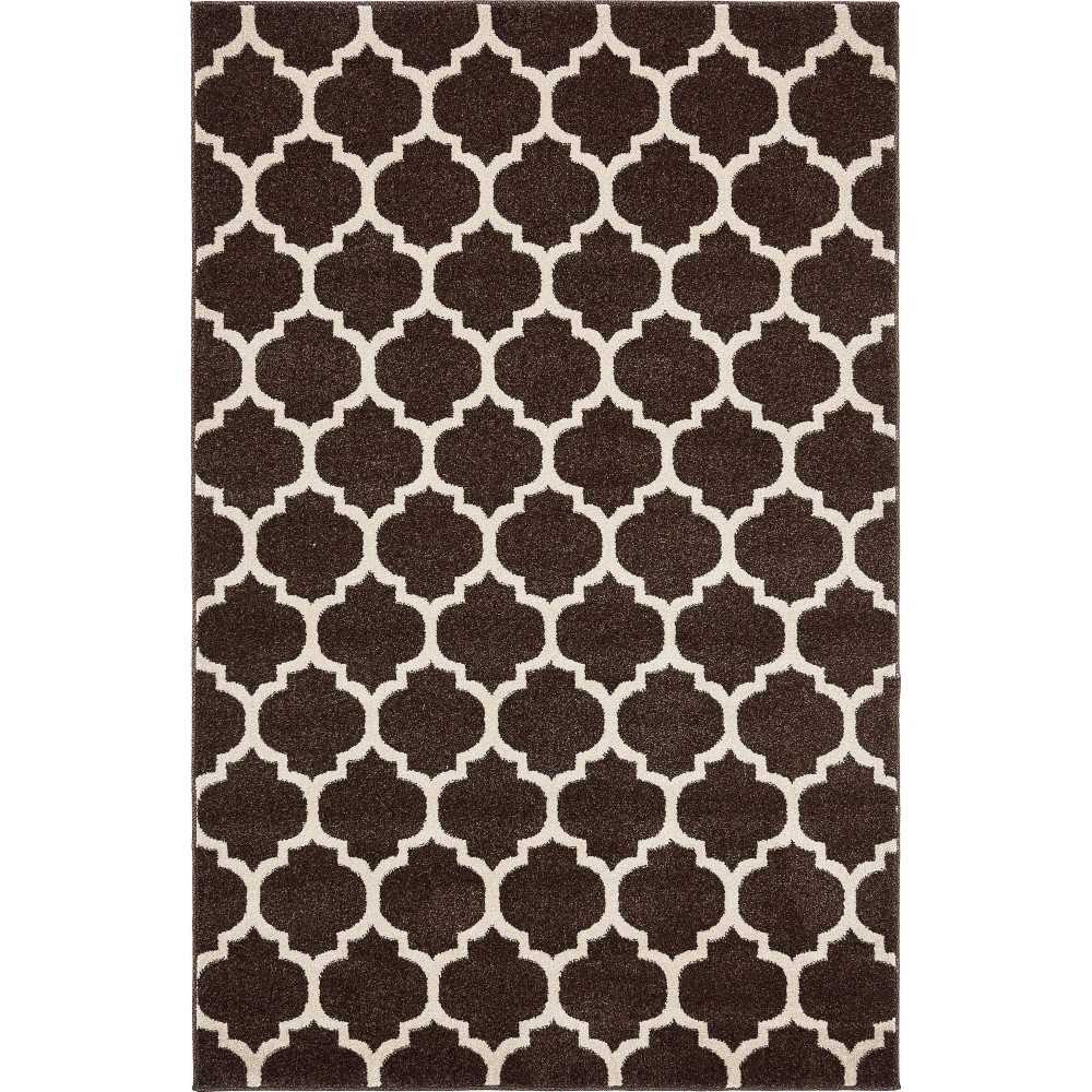 Rug Unique Loom Trellis Dark Brown/Beige Rectangular 4' 0 x 6' 0 Rug Unique Loom Trellis Dark Brown/Beige Rectangular 4' 0 x 6' 0