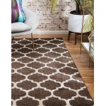Rug Unique Loom Trellis Dark Brown/Beige Rectangular 4' 0 x 6' 0