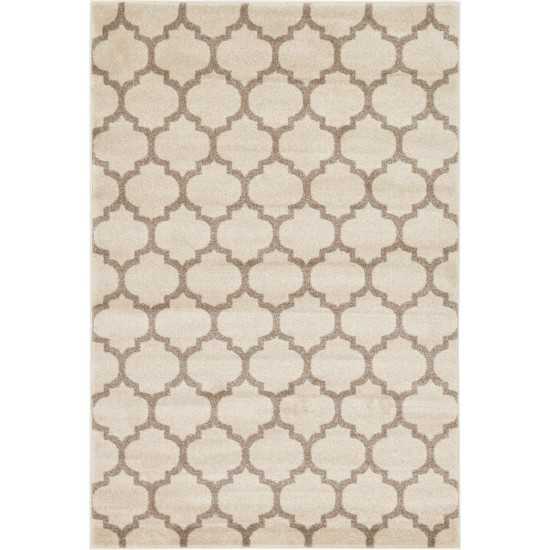 Rug Unique Loom Trellis Beige/Light Brown Rectangular 4' 0 x 6' 0