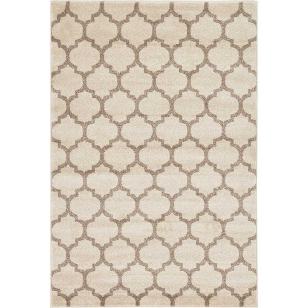 Rug Unique Loom Trellis Beige/Light Brown Rectangular 4' 0 x 6' 0