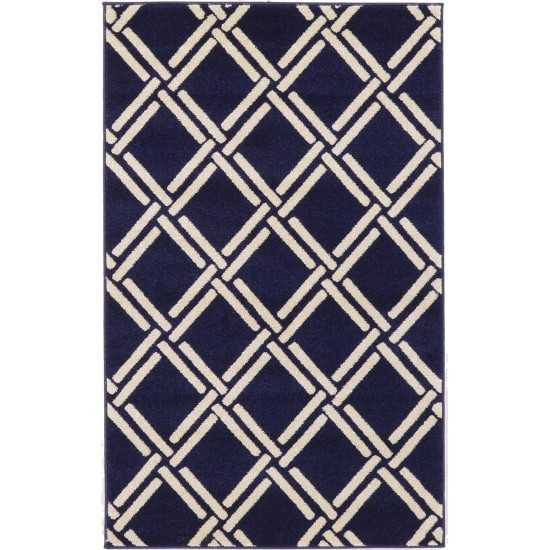 Rug Unique Loom Trellis Navy Blue Rectangular 3' 3 x 5' 3