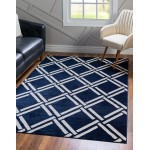 Rug Unique Loom Trellis Navy Blue Rectangular 3' 3 x 5' 3